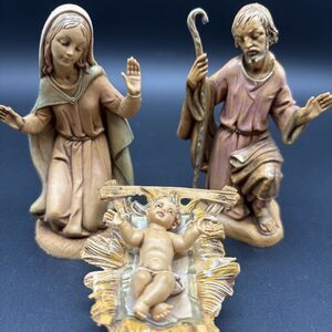 Fontanini Holy Family Baby Jesus Mary Joseph Manger Nativity Figures Italy 1983